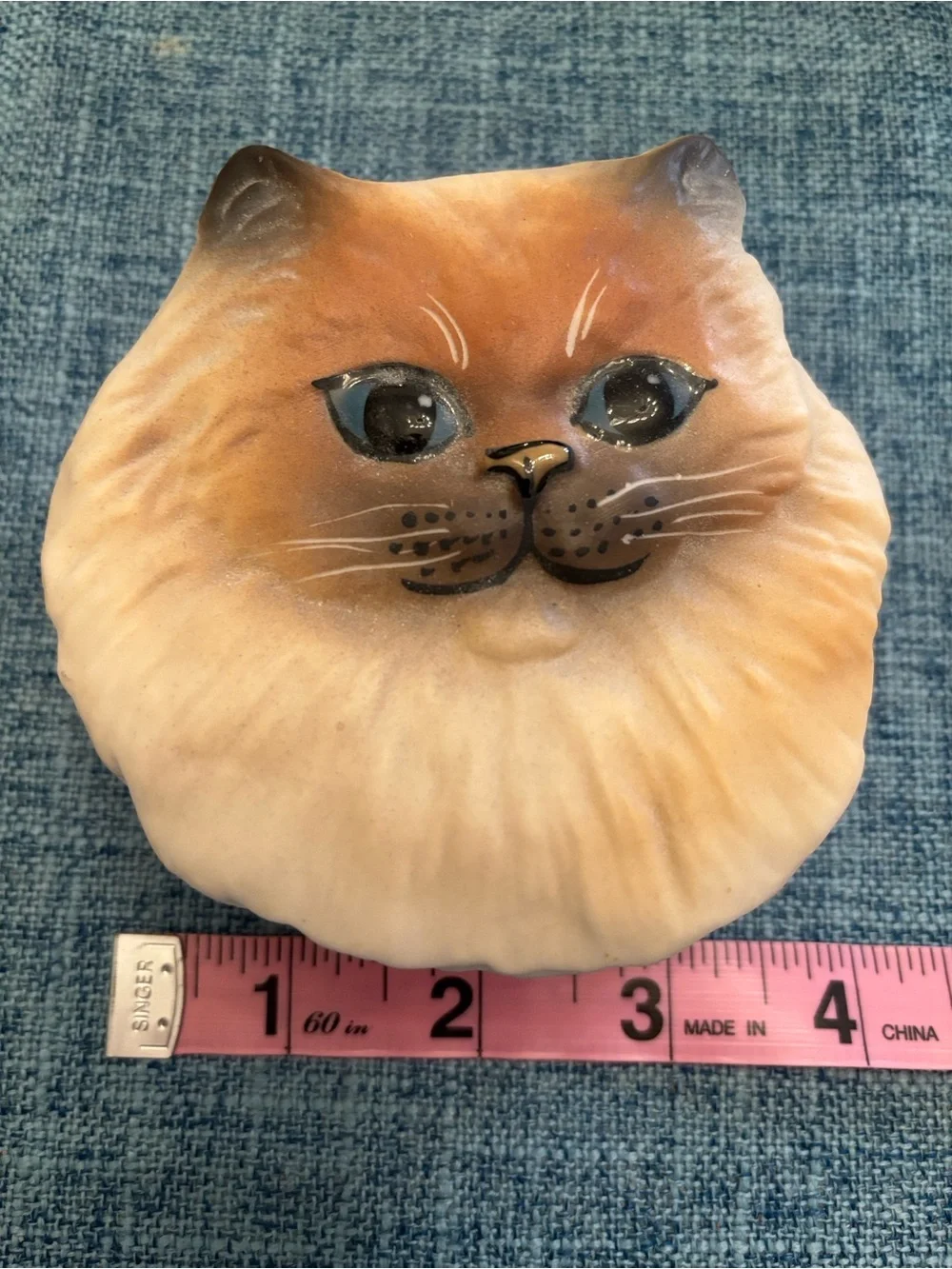 ⚫️Vintage Carol Halmy Signed Porcelain Himalayan Persian Cat Trinket Jewelry Box